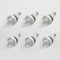 6-Pack Super Energy Saving LED Candle Bulb Light Lamp, E14-3W-270LM-Silver-Sharp-Warm White